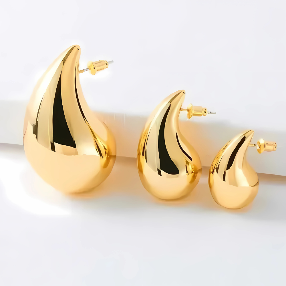 18K Teardrop Gold Earrings