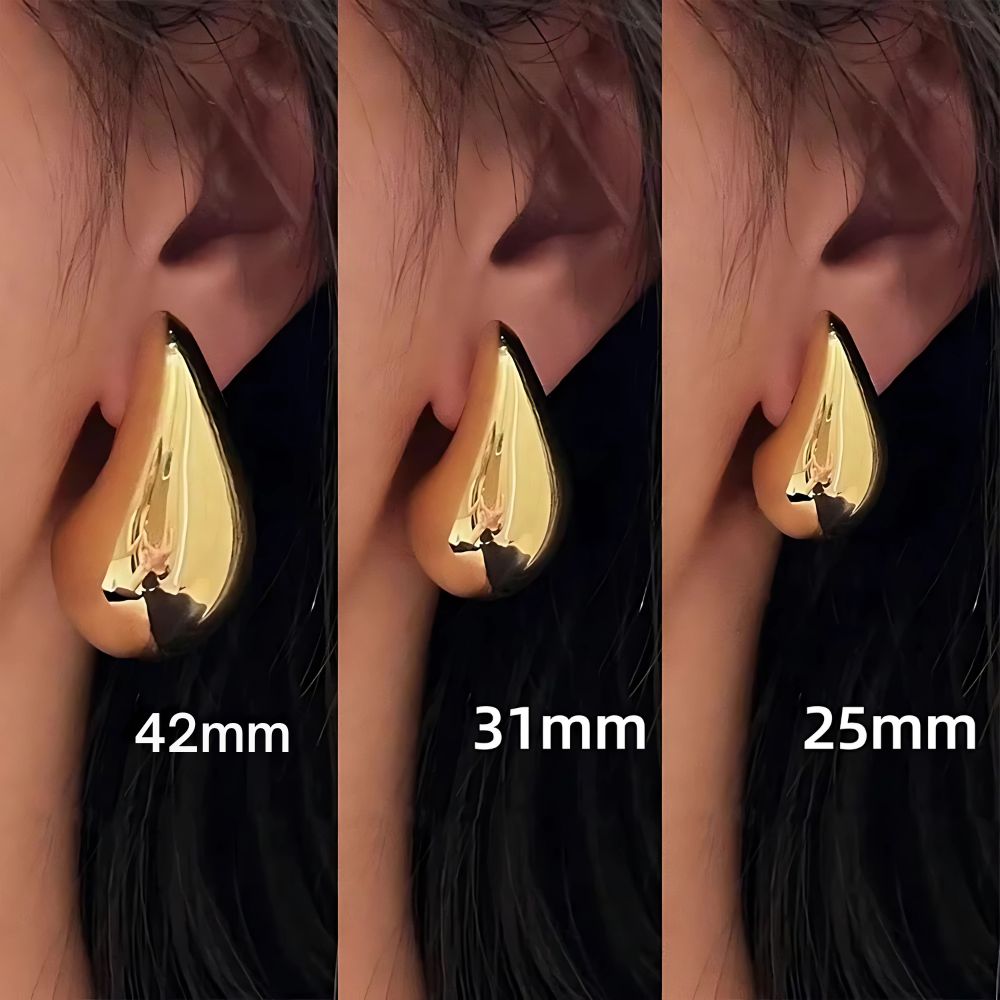 18K Teardrop Gold Earrings