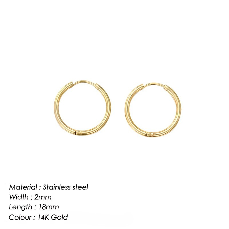 14K Gold Classic Round Hoop Earrings