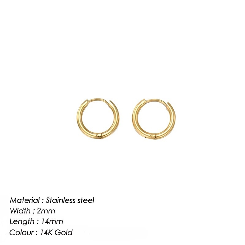 14K Gold Classic Round Hoop Earrings