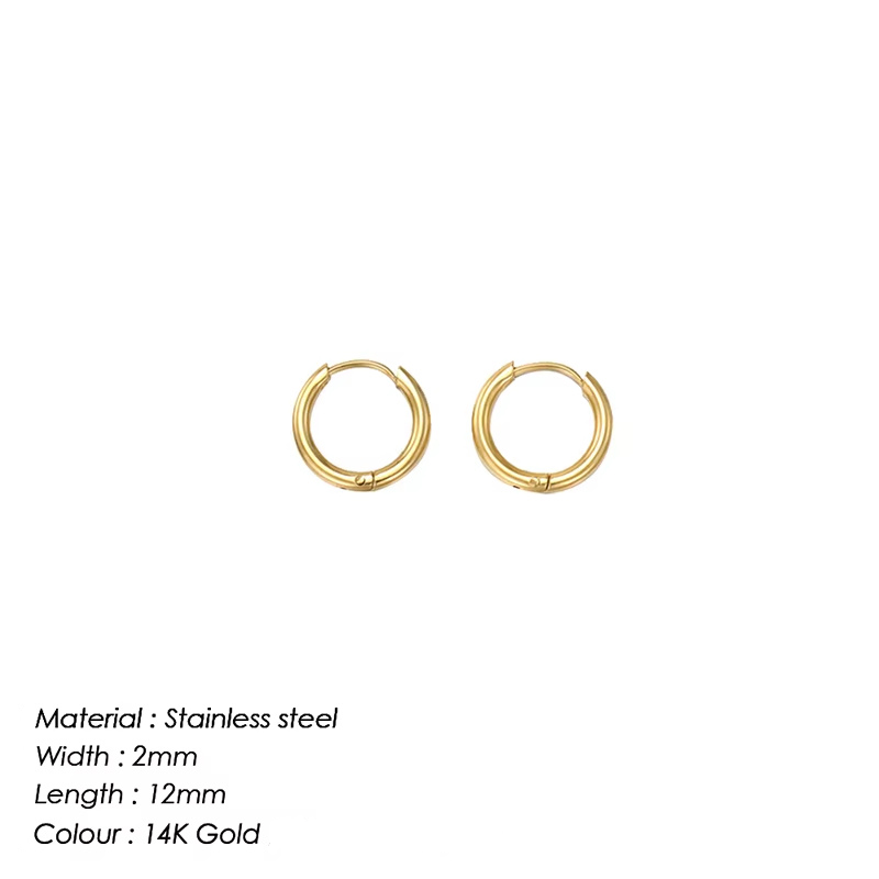 14K Gold Classic Round Hoop Earrings
