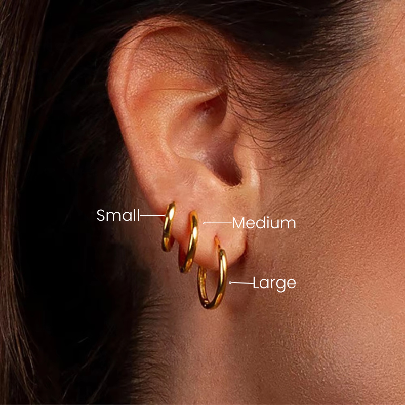 14K Gold Classic Round Hoop Earrings