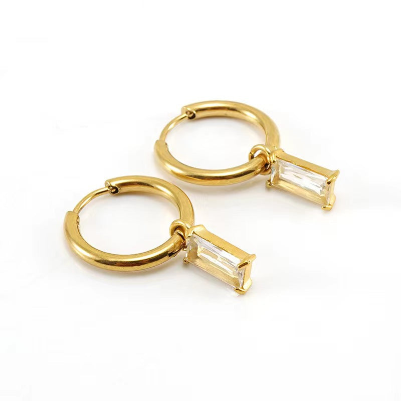 Dangle Hoop Huggies Earrings