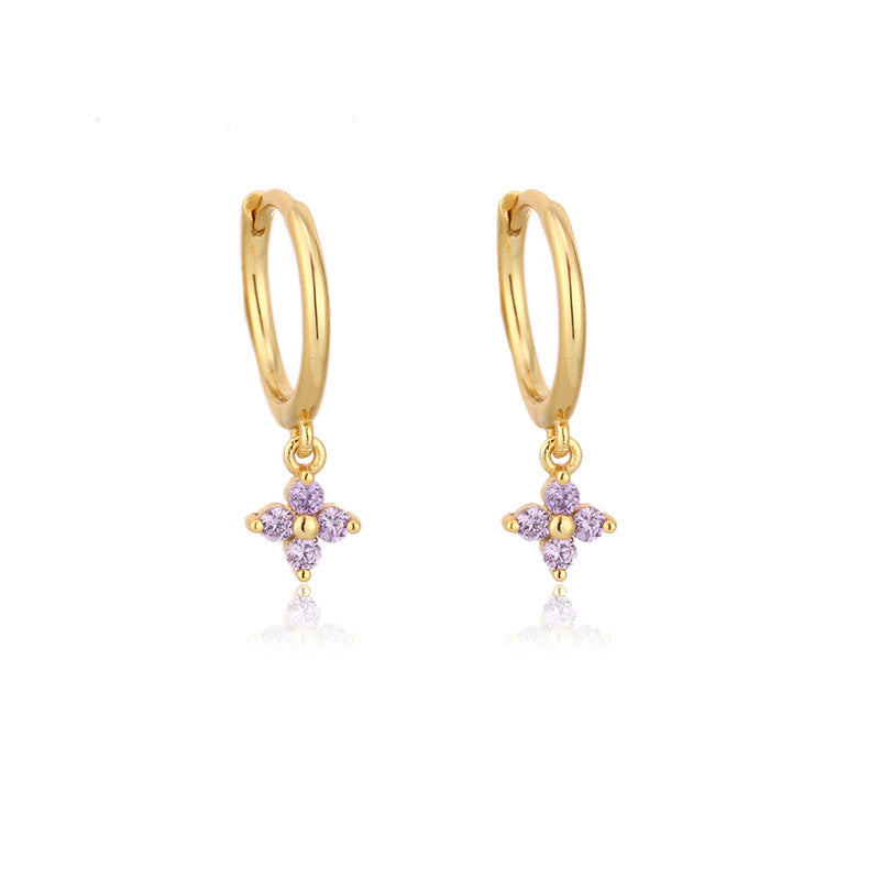 Gold Silver Dangle Hoop Earrings