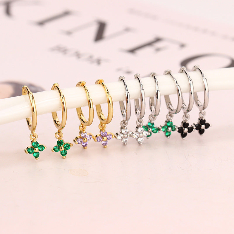 Gold Silver Dangle Hoop Earrings