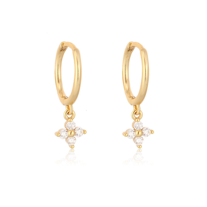 Gold Silver Dangle Hoop Earrings