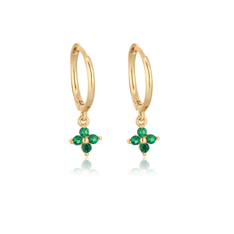 Gold Silver Dangle Hoop Earrings