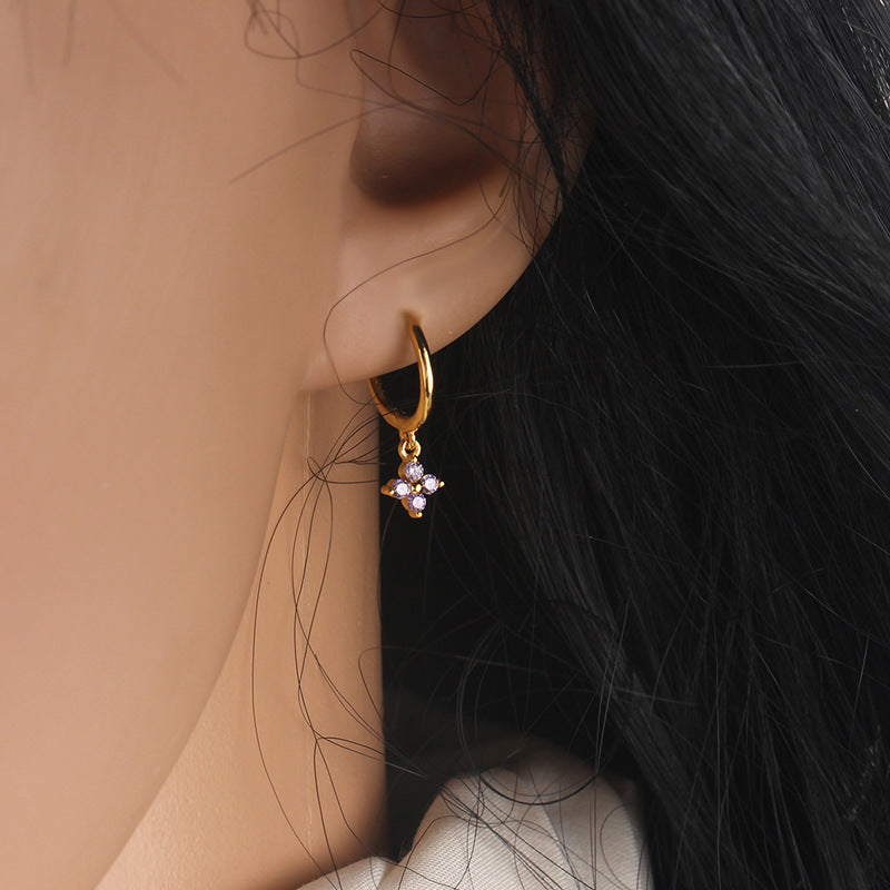 Gold Silver Dangle Hoop Earrings
