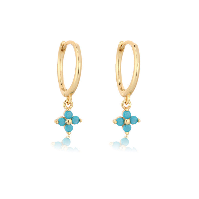 Gold Silver Dangle Hoop Earrings