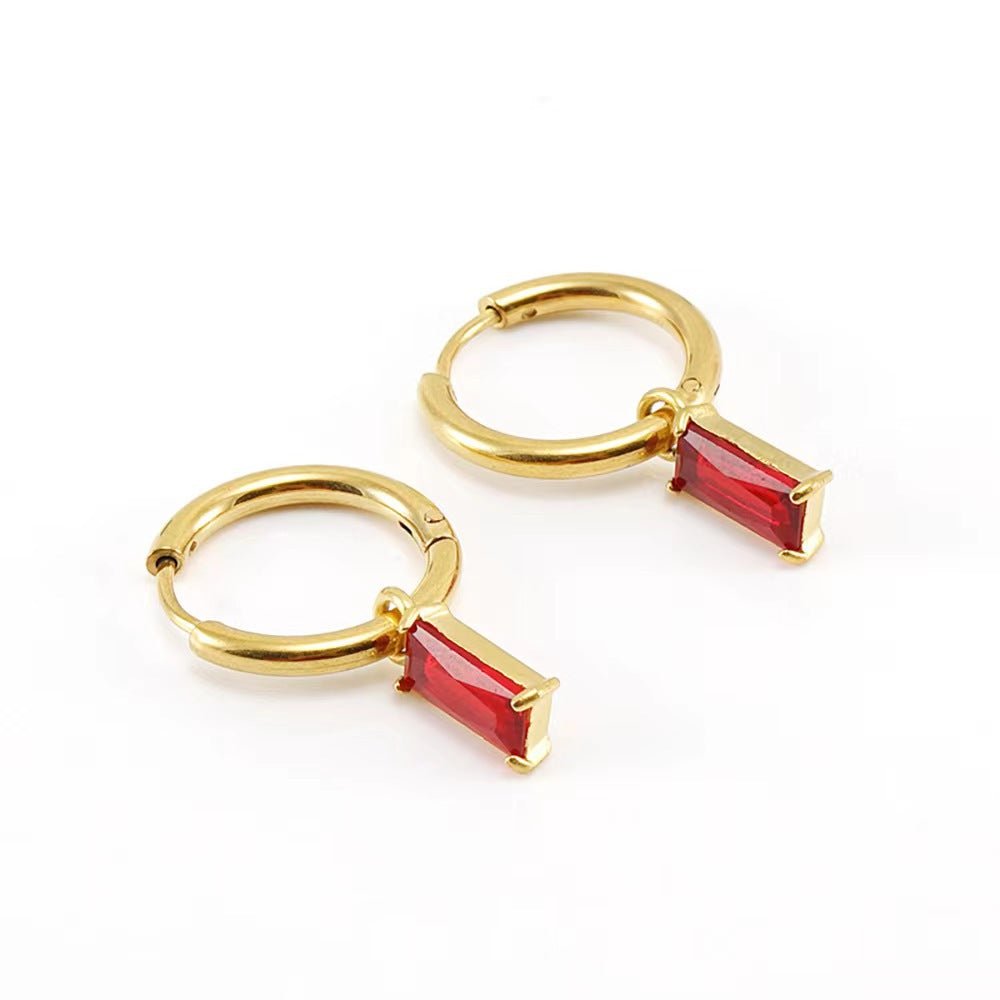 Dangle Hoop Huggies Earrings