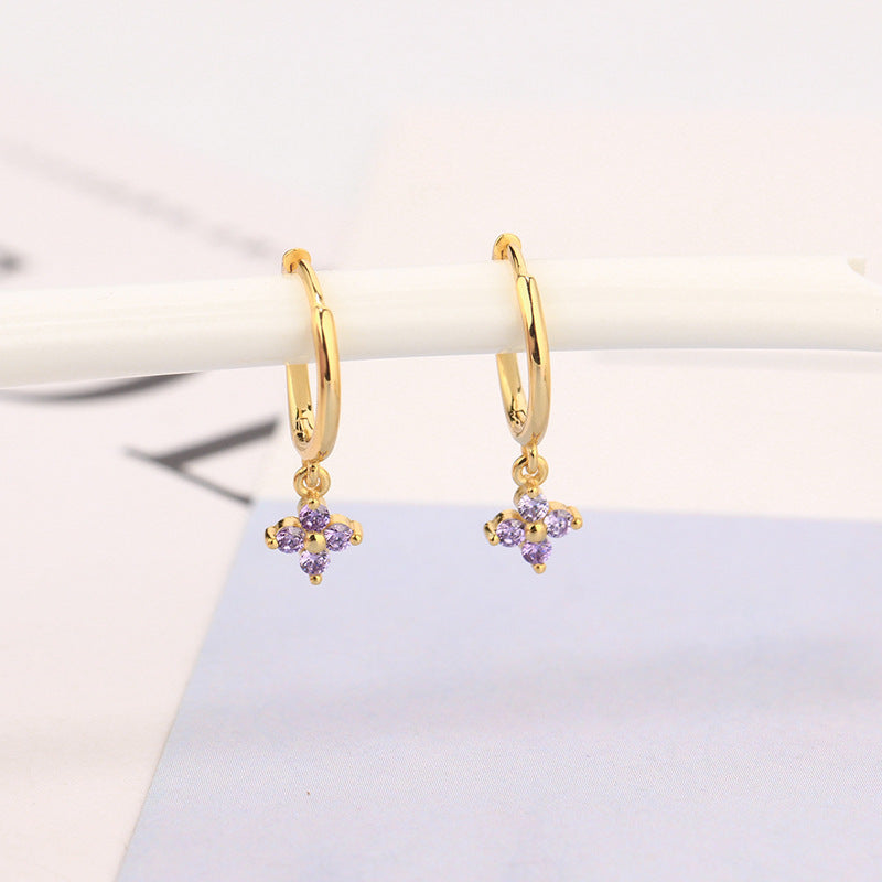 Gold Silver Dangle Hoop Earrings