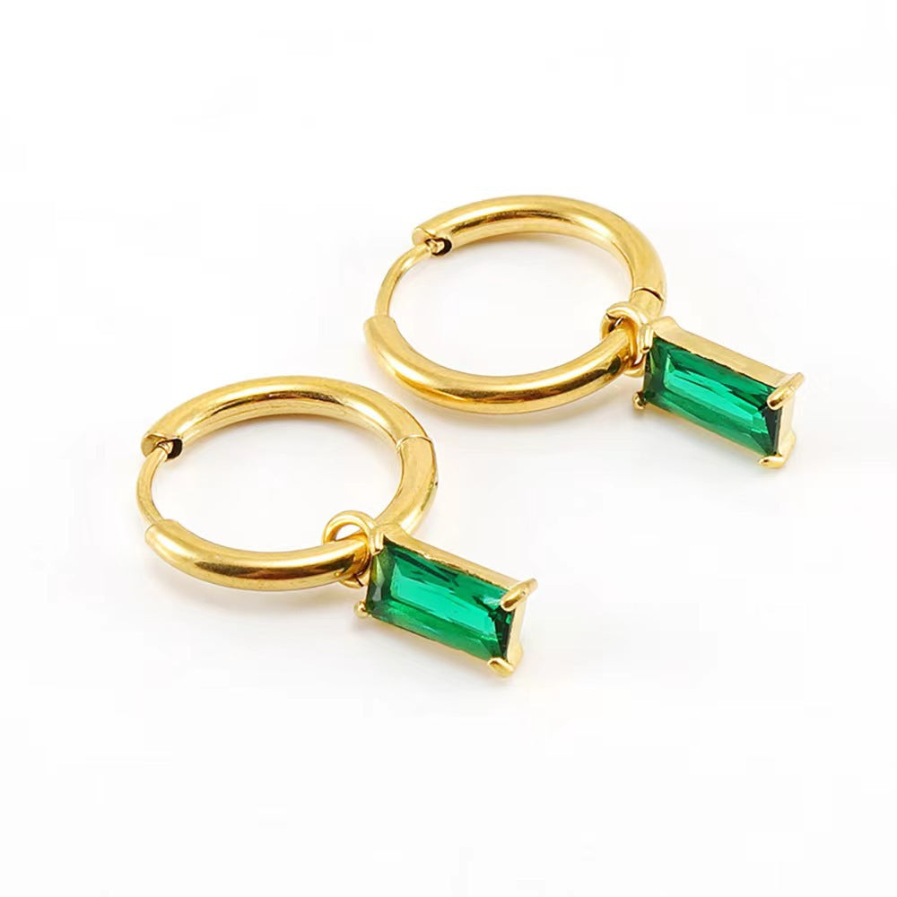 Dangle Hoop Huggies Earrings
