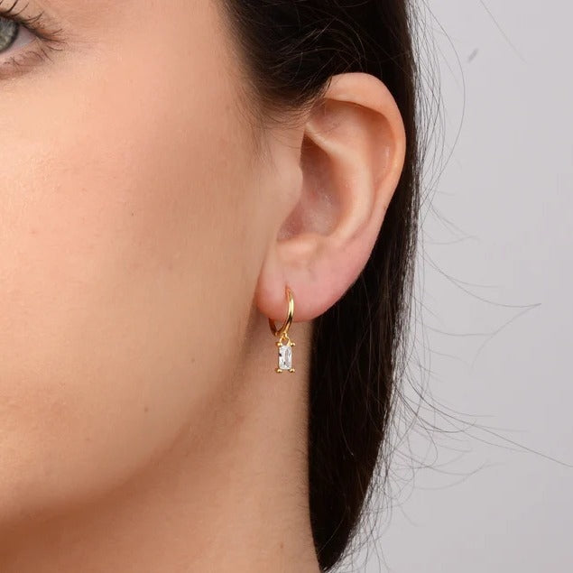 Dangle Hoop Huggies Earrings