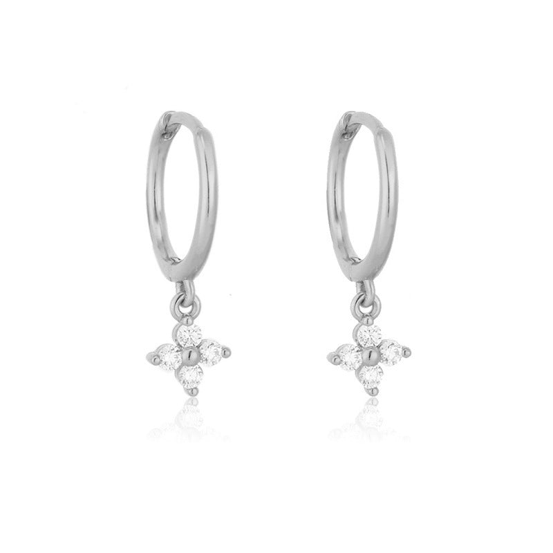 Gold Silver Dangle Hoop Earrings