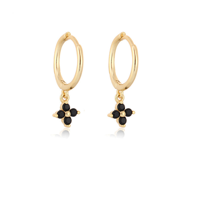 Gold Silver Dangle Hoop Earrings