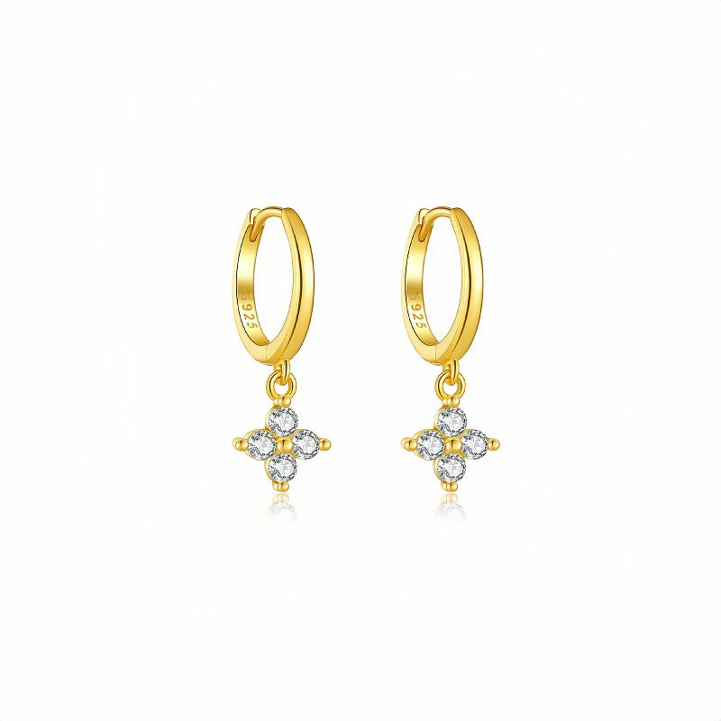 White Gold Silver Dangle Earring