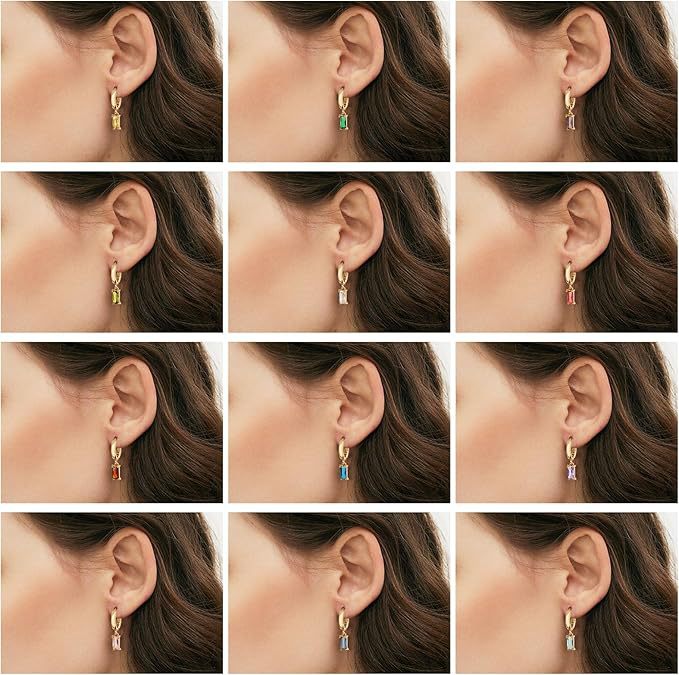 Dangle Hoop Huggies Earrings