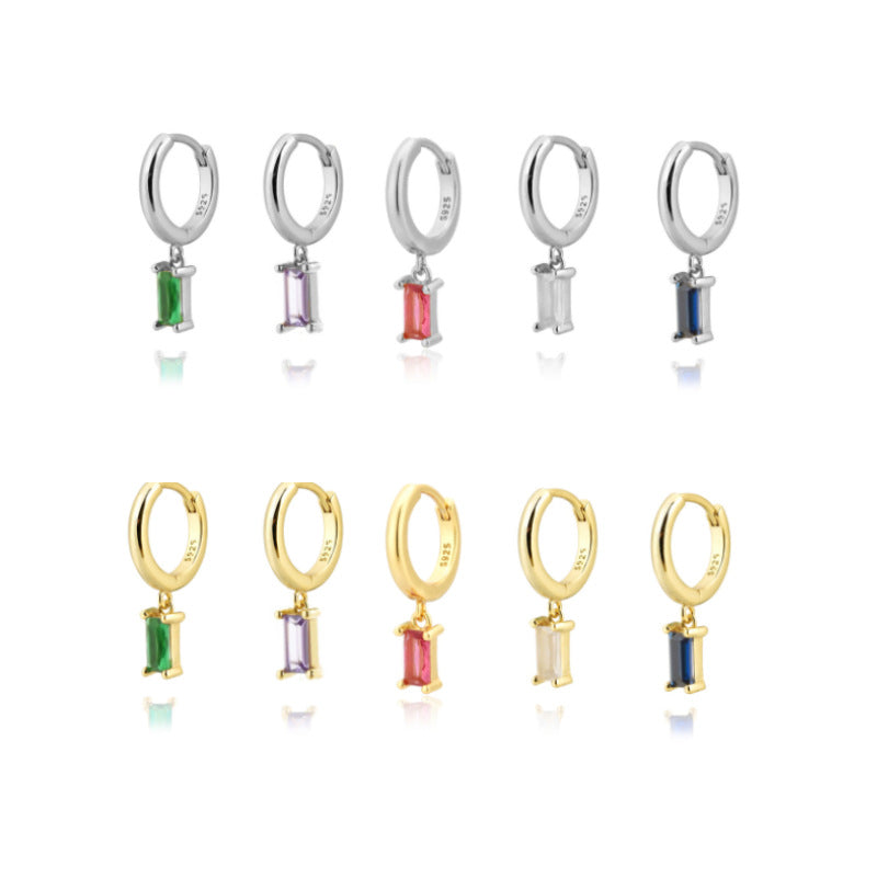Gold Silver Huggies Dangle Hoop Earrings