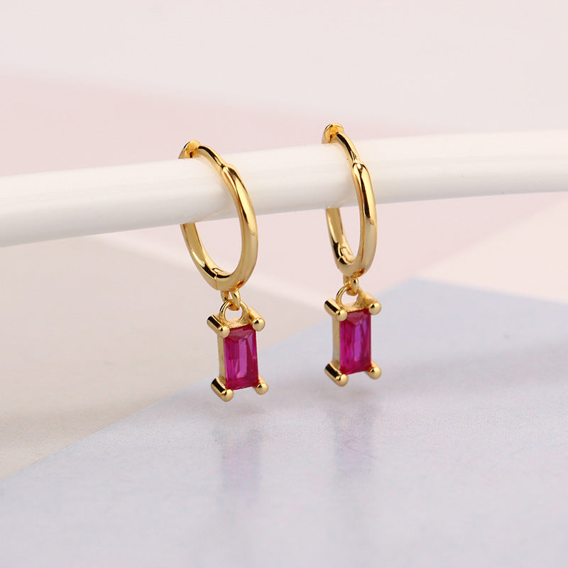 Gold Silver Huggies Dangle Hoop Earrings