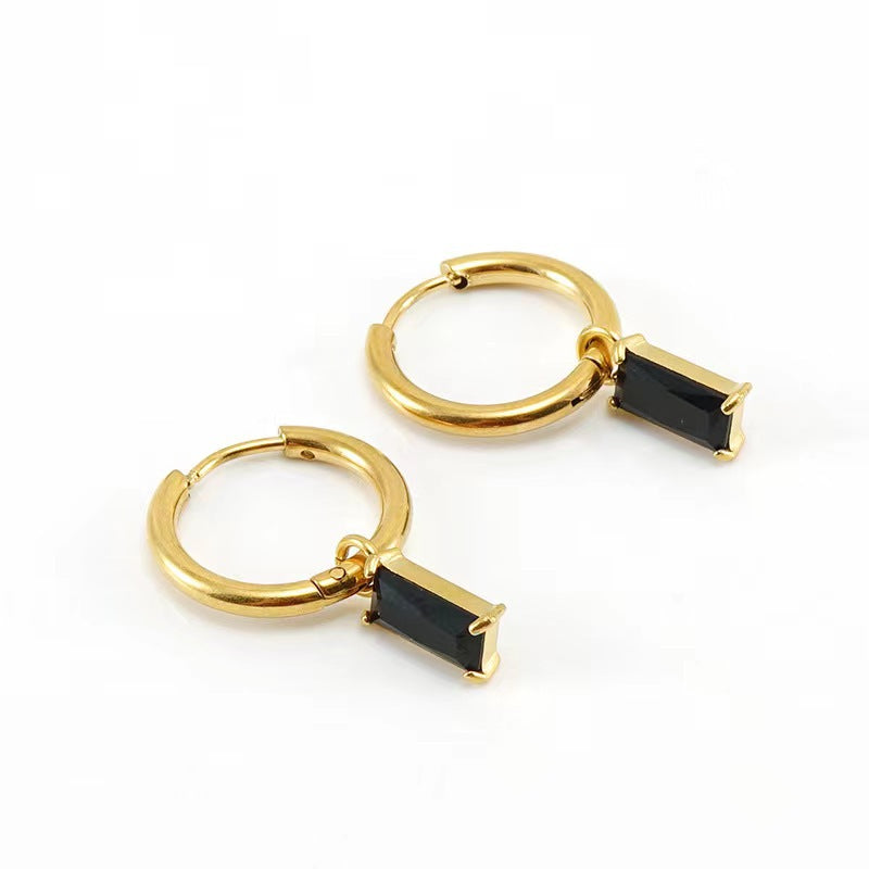 Dangle Hoop Huggies Earrings