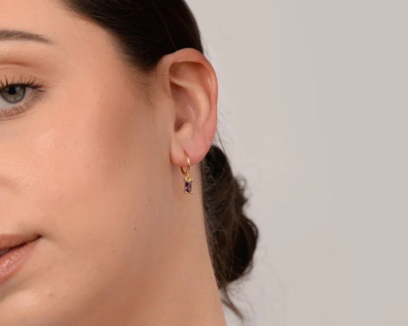 Dangle Hoop Huggies Earrings
