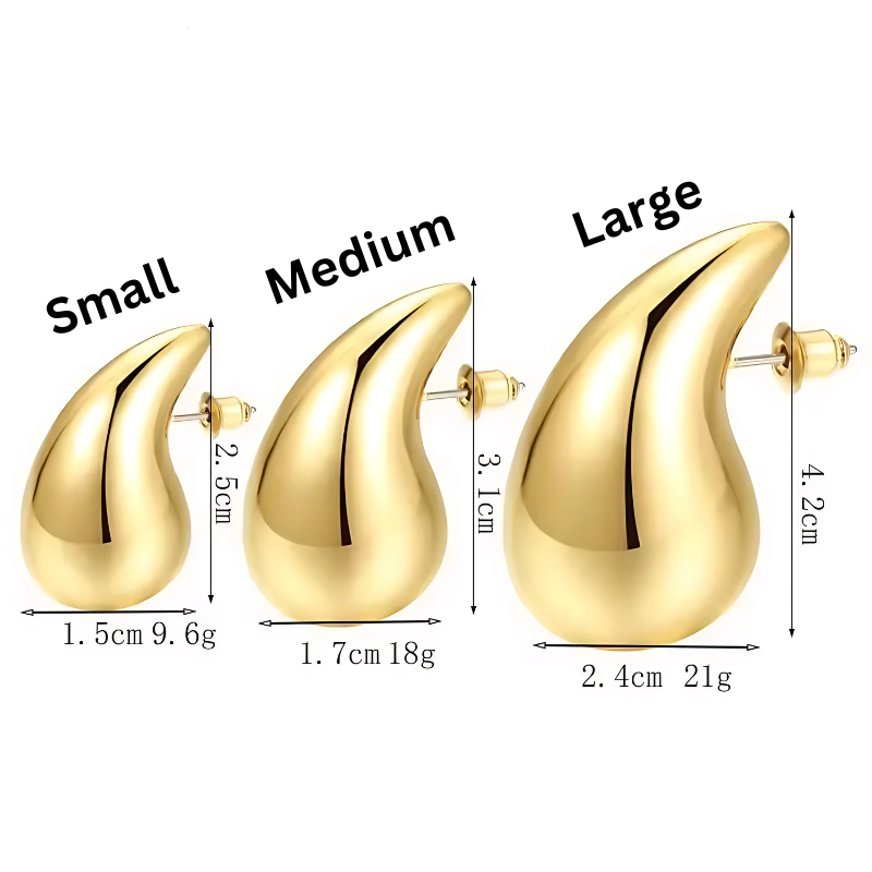 18K Teardrop Gold Earrings