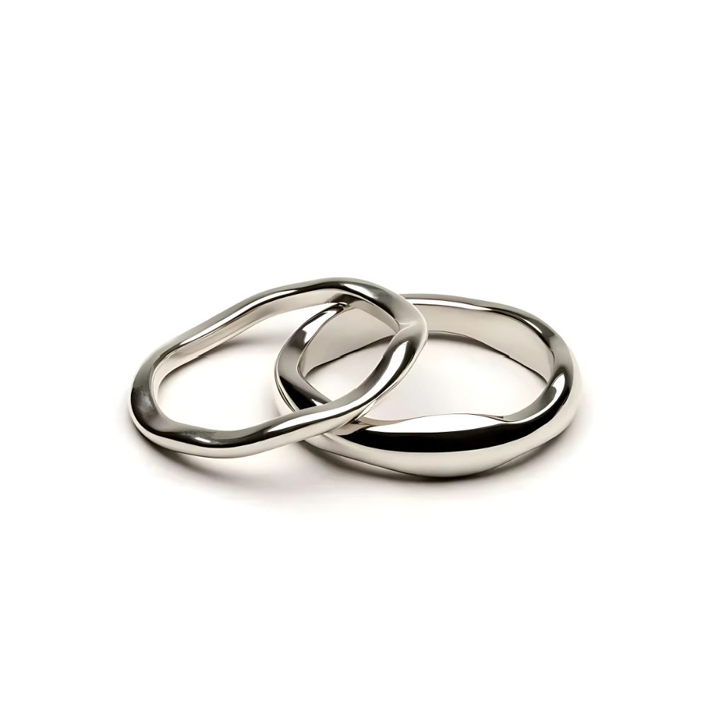 18K Gold Sunflower Stackable Rings