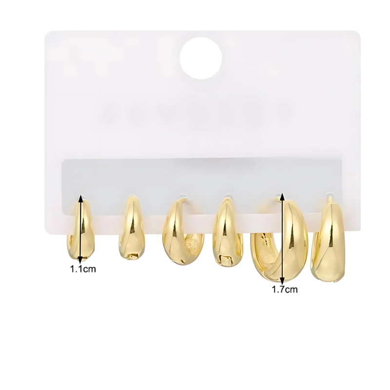3 Piece Royal Hoop Earring Set