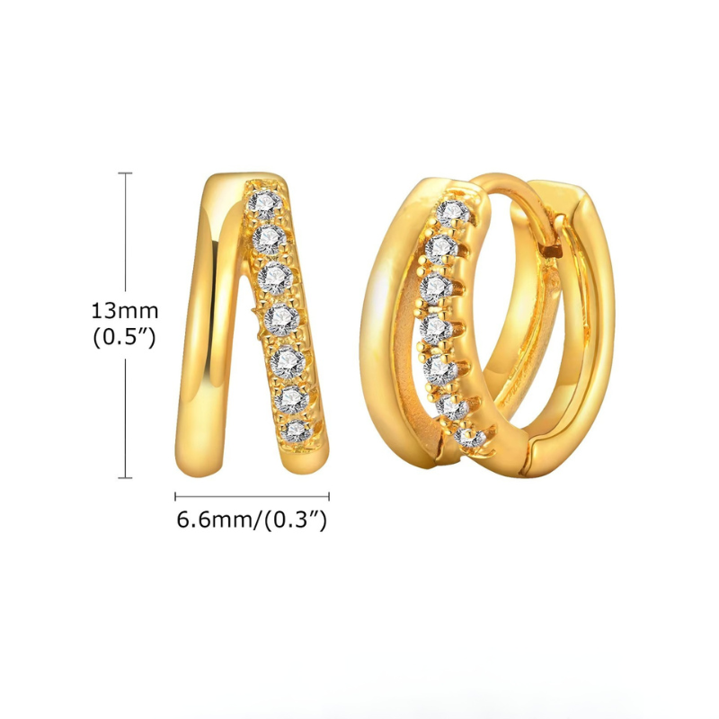 Double Hoop Huggie Earrings Set