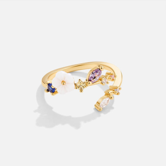 18K Gold Blossom Flower Ring
