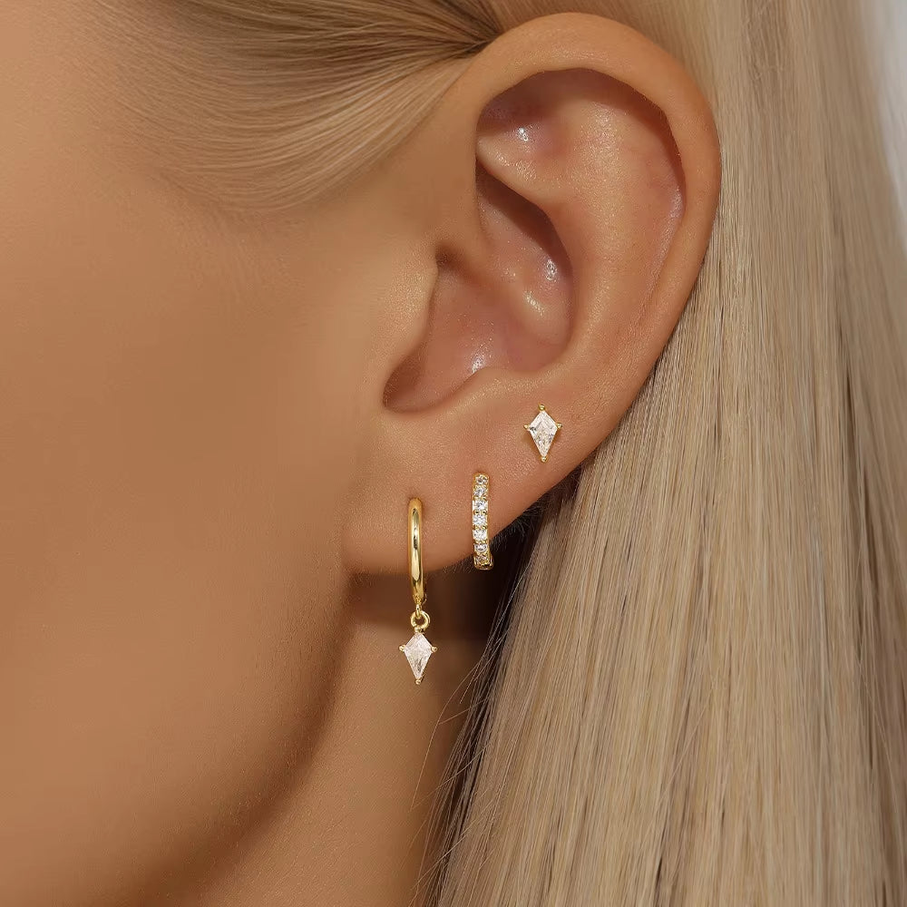 3 Piece Dangle Hoop Earring Set