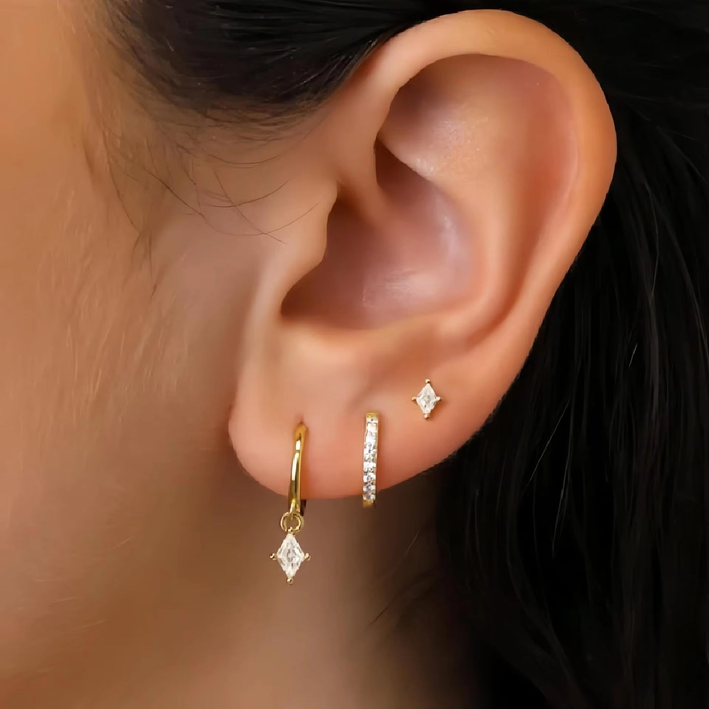 3 Piece Dangle Hoop Earring Set