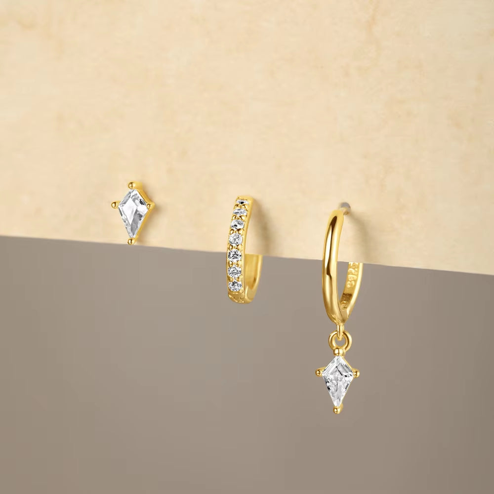 3 Piece Dangle Hoop Earring Set