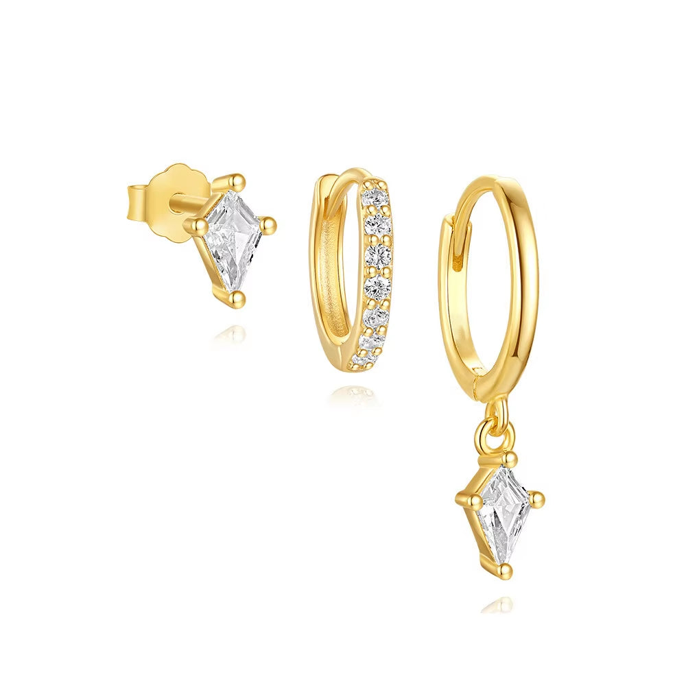 3 Piece Dangle Hoop Earring Set
