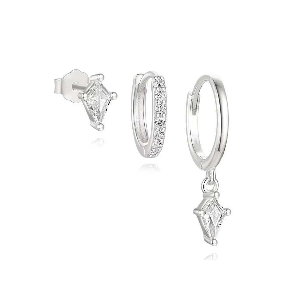 3 Piece Dangle Hoop Earring Set
