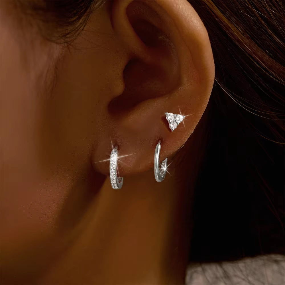 3 Piece Pure Hoop Star Earring Set
