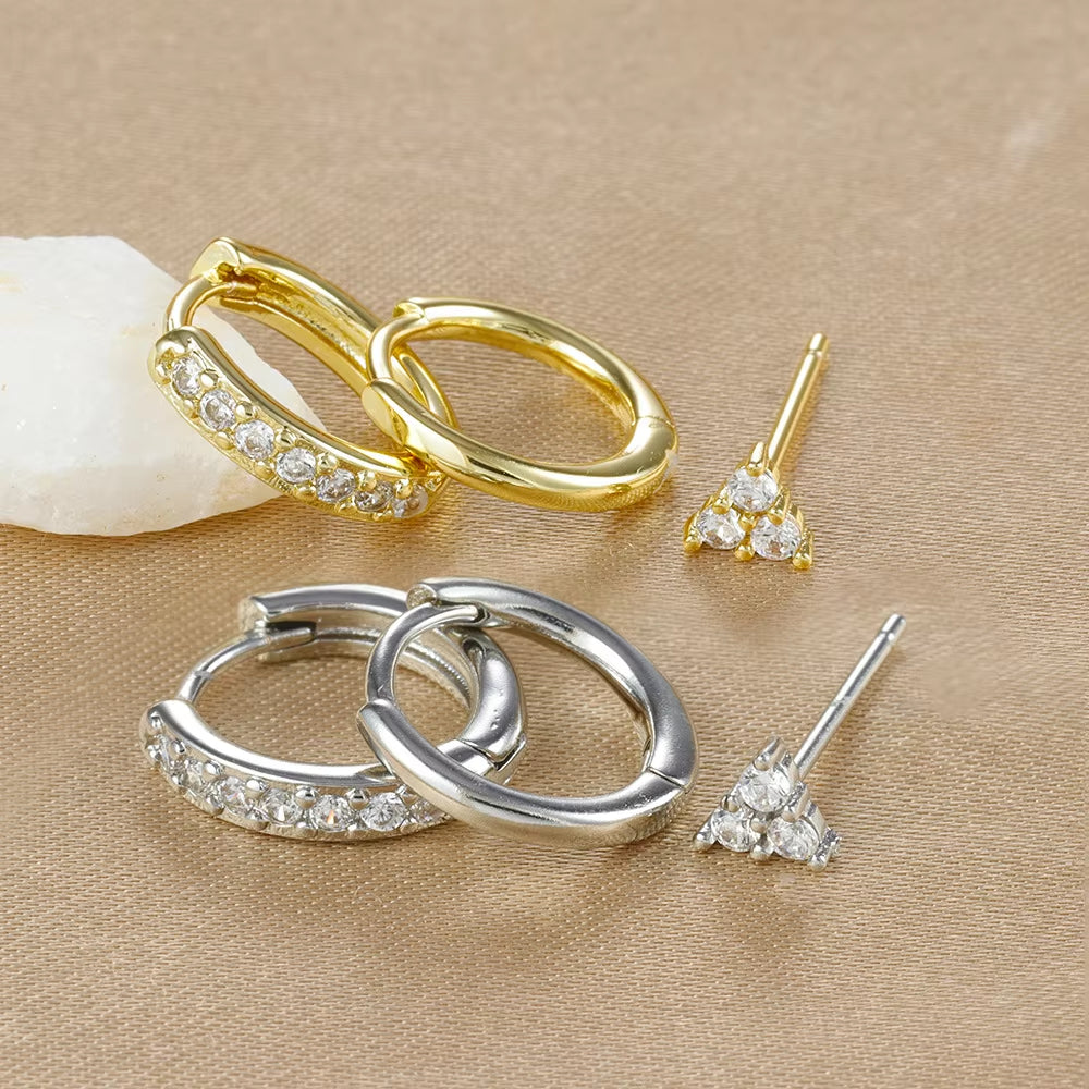 3 Piece Pure Hoop Star Earring Set
