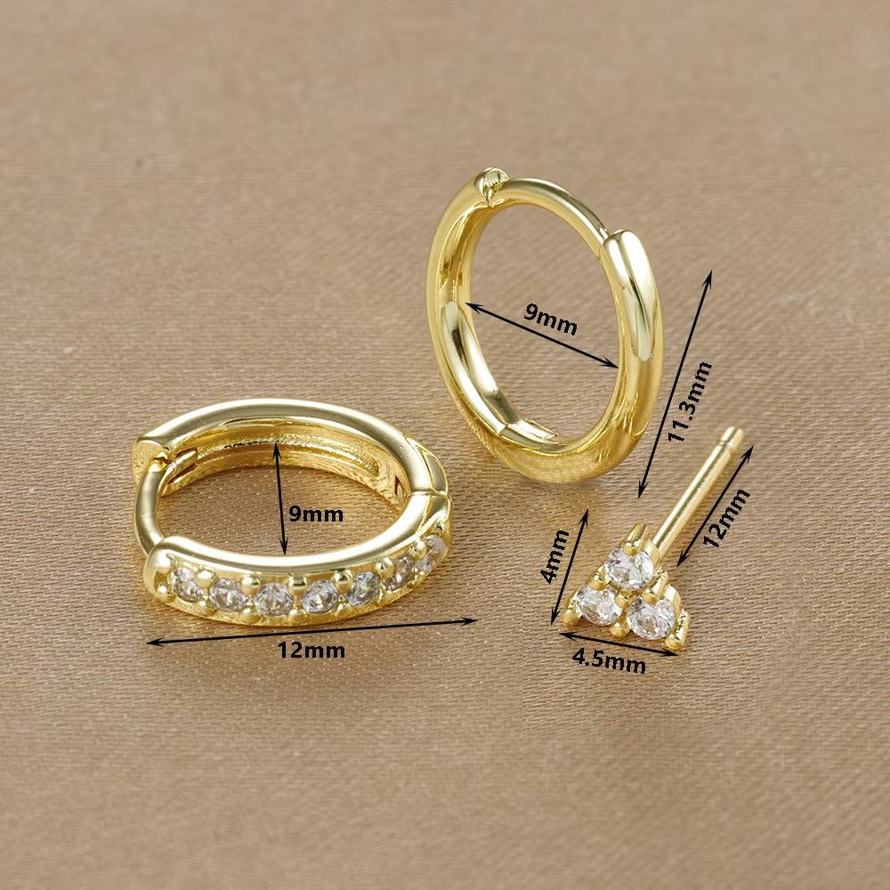 3 Piece Pure Hoop Star Earring Set