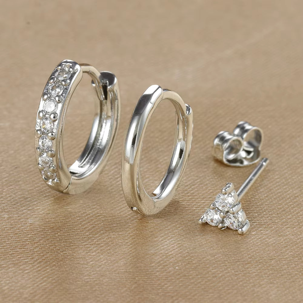 3 Piece Pure Hoop Star Earring Set