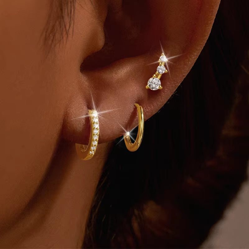 3 Piece Nova Hoop Star Earring Set