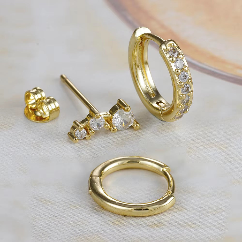 3 Piece Nova Hoop Star Earring Set