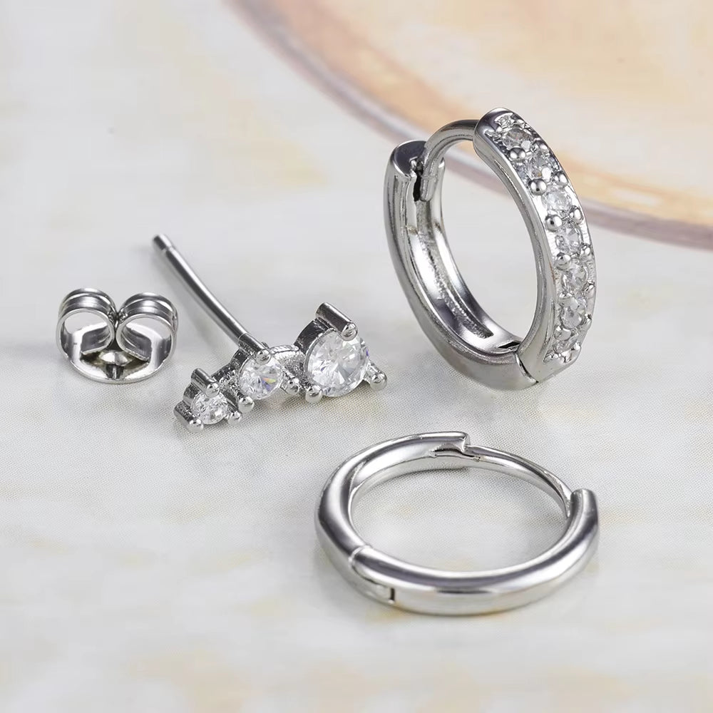 3 Piece Nova Hoop Star Earring Set