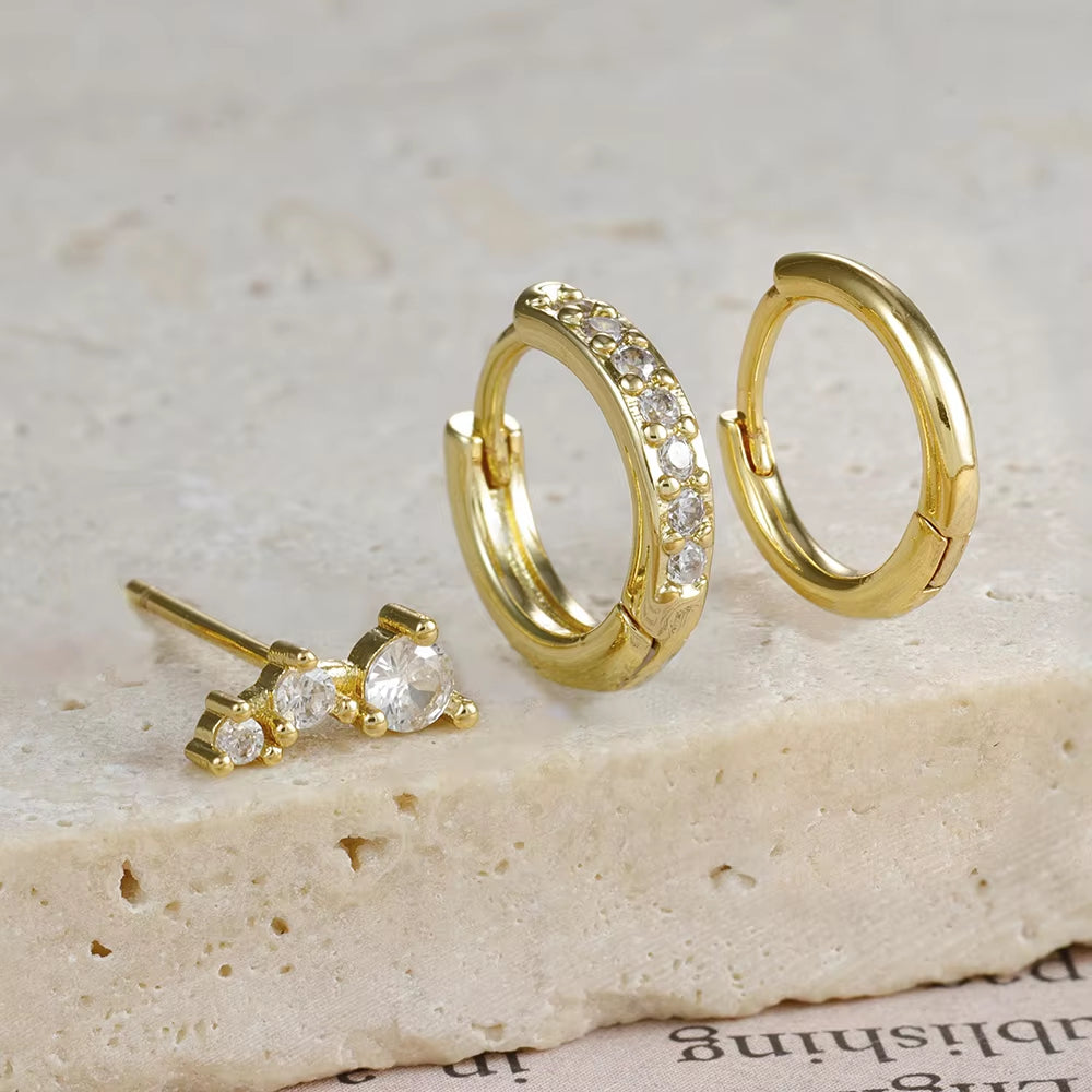 3 Piece Nova Hoop Star Earring Set