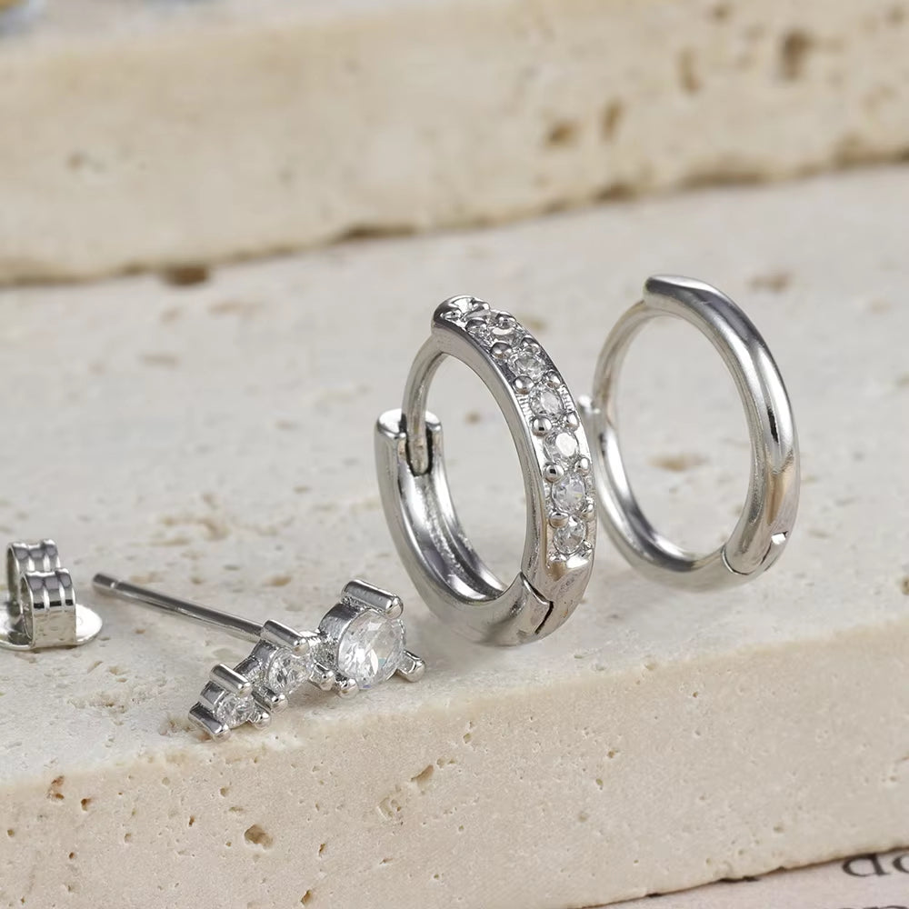 3 Piece Nova Hoop Star Earring Set