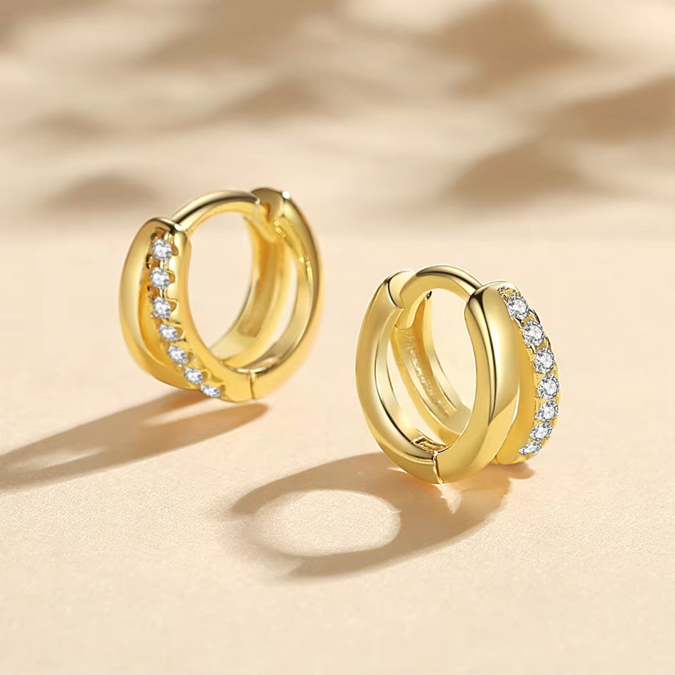 Double Hoop Huggie Earrings Set