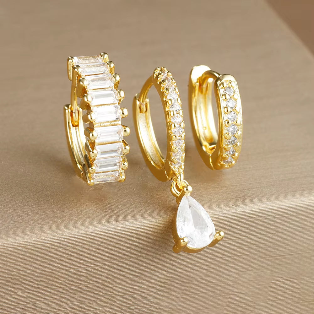 3 Piece Gemstone Earring Set