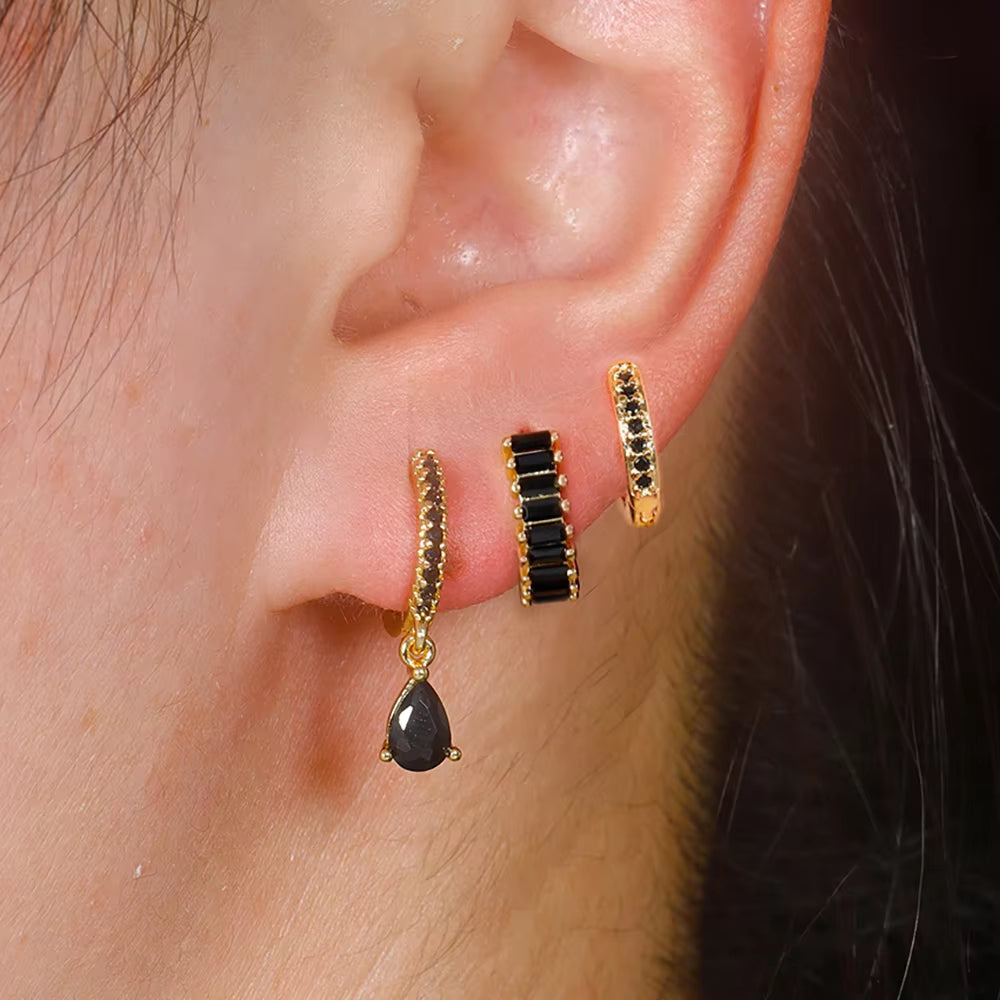 3 Piece Gemstone Earring Set