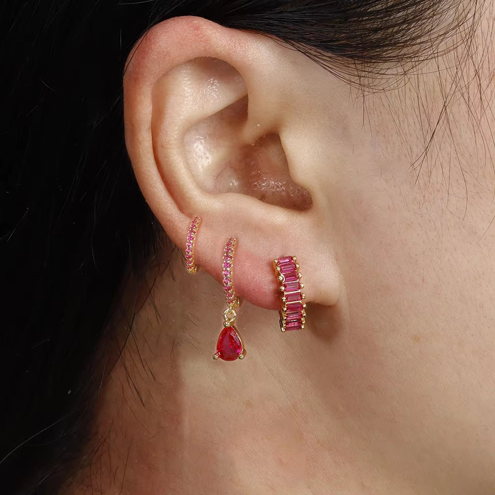 3 Piece Gemstone Earring Set
