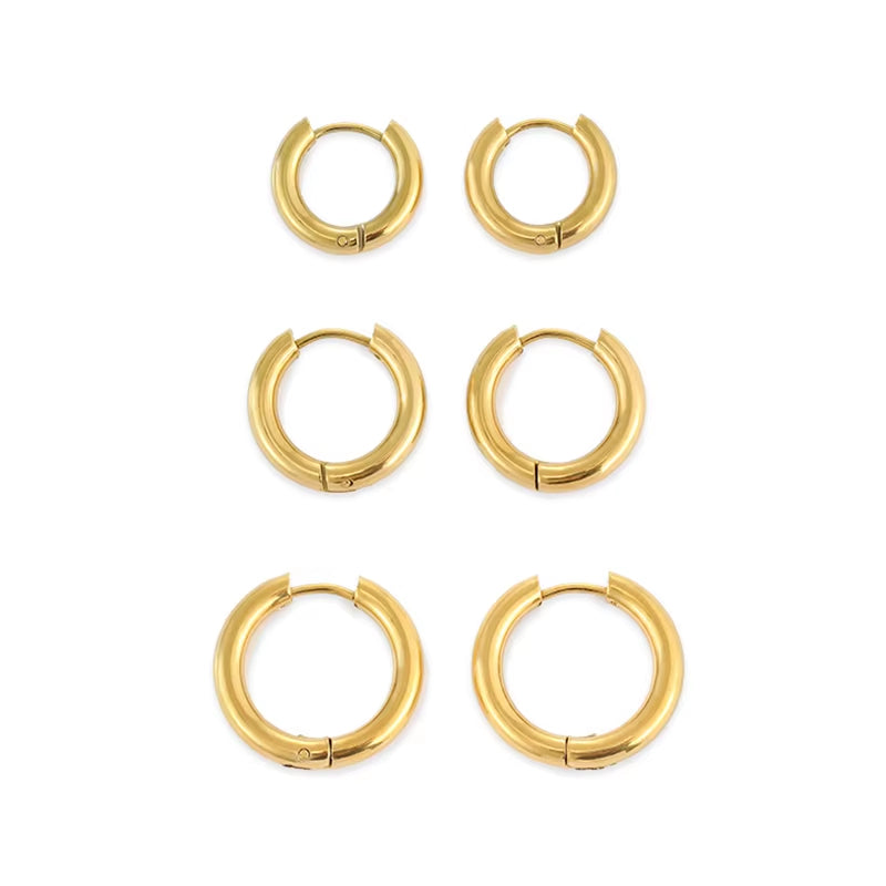 14K Gold Classic Round Hoop Earrings