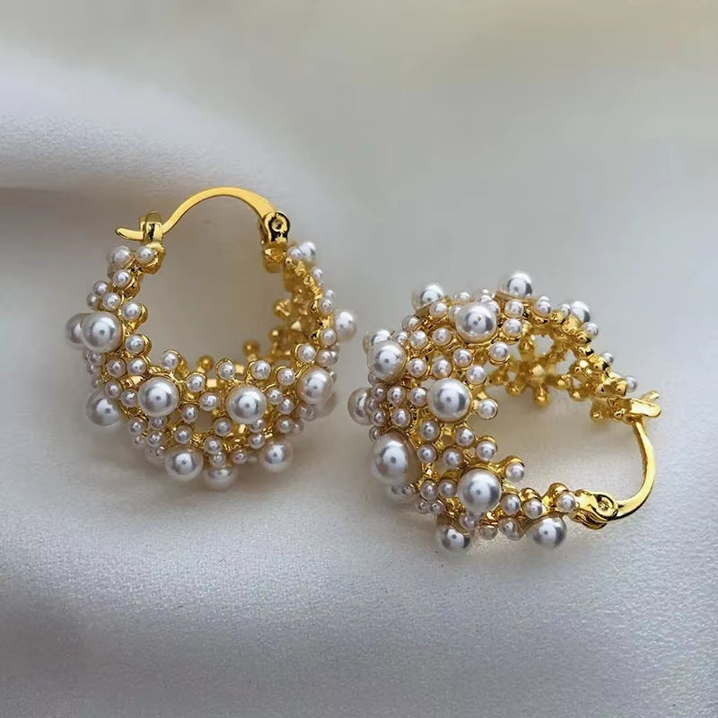 18K Gold Pearl Earrings
